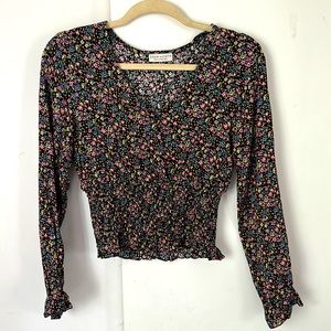 Floral Long Sleeve Peasant Top